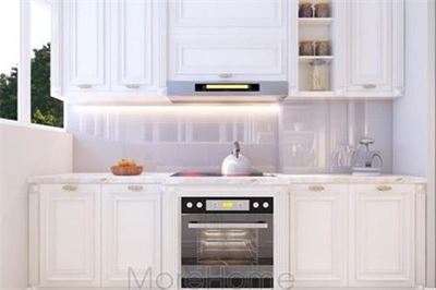 Mẫu tủ bếp gỗ tự nhiên tân cổ điển 