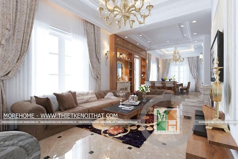 Mẫu thiết kế nội thất phòng khách cao cấp
