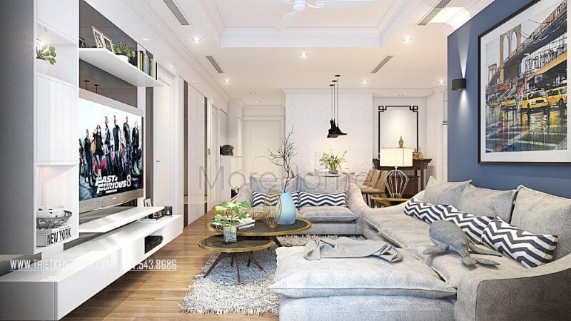 Thiết kế nội thất phòng khách chung cư hiện đại và sang trọng Thiết kế nội thất phòng khách