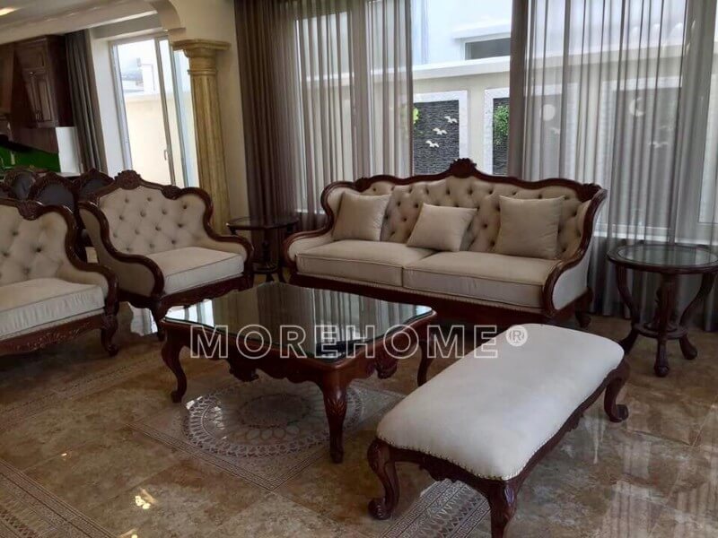 Công trình thi công đồ nội thất tân cổ điển đẹp, sang trọng cho phòng khách biệt thự FLC Thanh Hóa Thi công nội thất phòng khách cao cấp