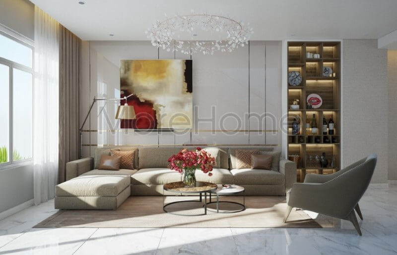 Thiết kế nội thất phòng khách phong cách hiện đại đẹpsang trọng Chia sẻ các mẫu bày trí phòng khách cao cấp