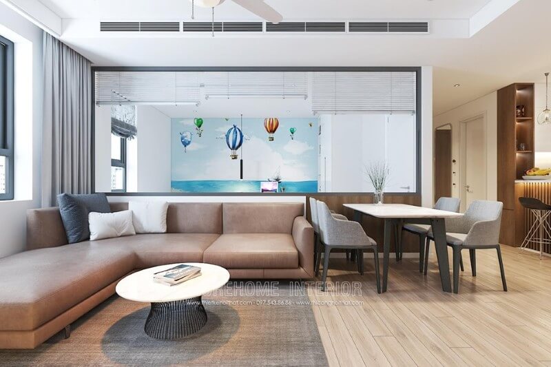 Mẫu thiết kế phòng khách chung cư hiện đại với đồ nội thất đơn giản nhưng tiện nghi Các mẫu bố trí phòng khách đẹp tiện nghi đa phong cách