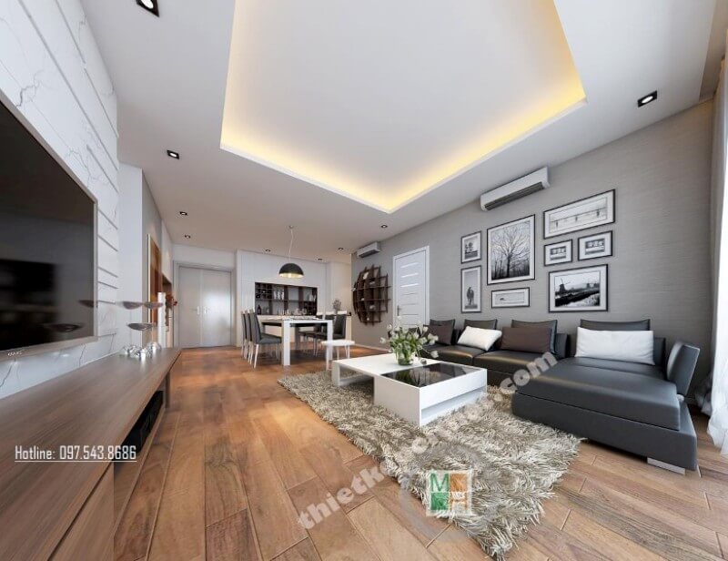 Khu vực phòng khách được sắp xếp hài hòa, khéo léo, 2 tone màu trắng và đen đóng vai trò chủ đạo được kiến trúc sư lồng ghép tinh tế mang lại không gian tiếp khách thêm phần sang trọng hơn Các mẫu bố trí phòng khách đẹp tiện nghi đa phong cách