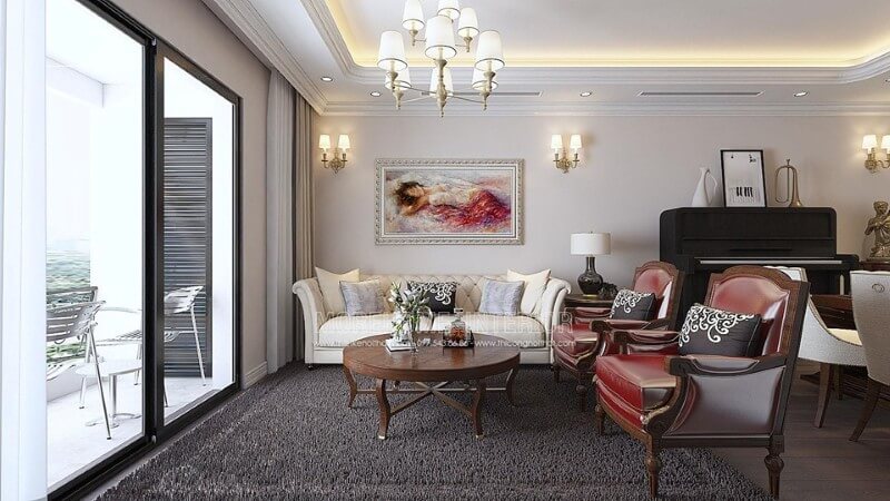 Trang trí phòng khách tân cổ điển đẹp sang trọng Tư vấn mẫu thiết kế phòng khách sang trọng