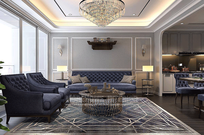 Nội thất phòng khách sang trọng ấn tương với bộ sofa màu tím mới lạ Liệt kê các mẫu thiết kế phòng khách đẹp mê ly