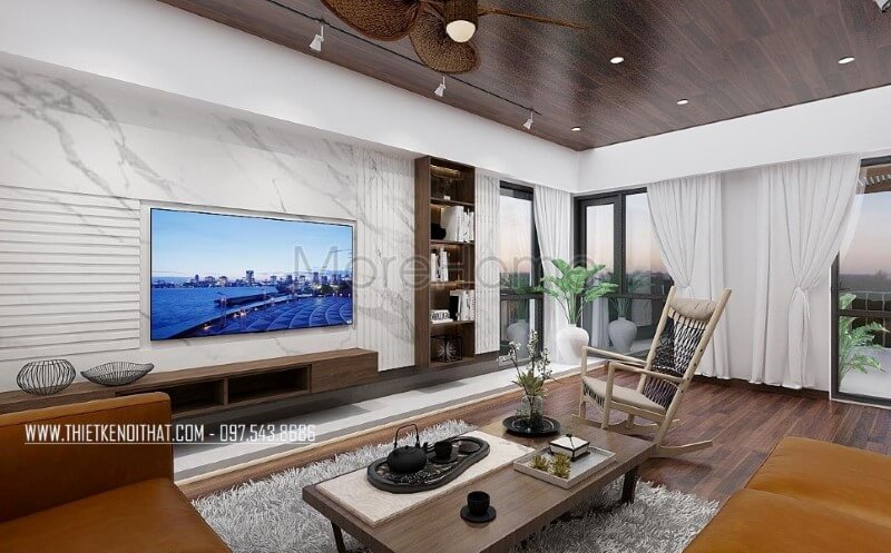 Bố trí nội thất phòng khách đẹp cho biệt thự, nhà phố với đá ốp tường vân mấy trang trí đẹp mắt, sang trọng. bật mí các mẫu bày trí phòng khách ấn tượng