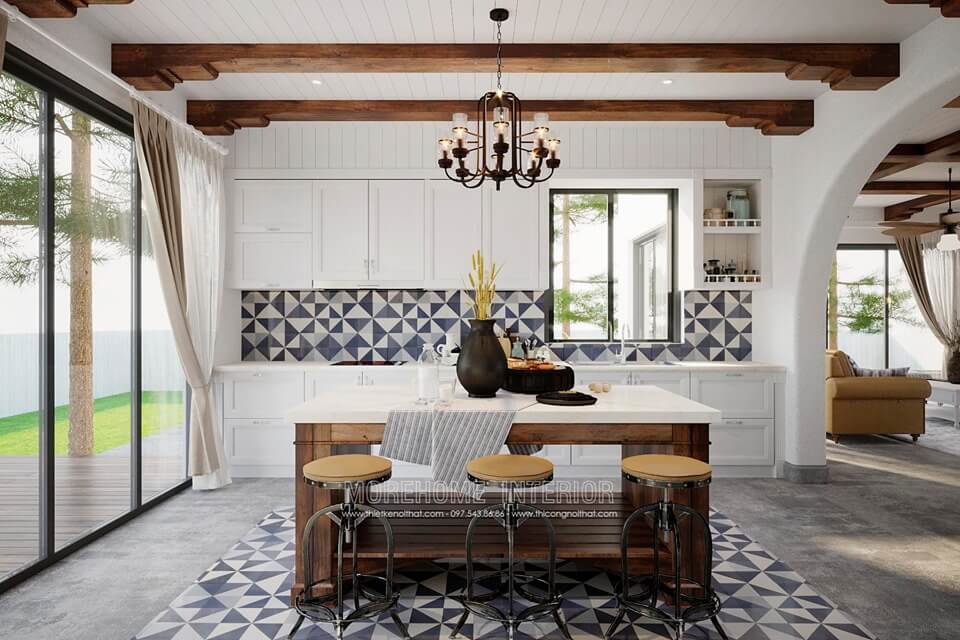 Mẫu đá nhân tạo ốp bàn đảo bếp đẹp đá ốp bếp cao cấp