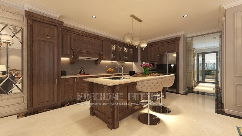 Bạn là người yêu thích sự lãng mạn? Bạn muốn trang trí cho không gian nội trợ tiện nghi và đẳng cấp? Đừng bỏ qua mẫu thiết kế nội thất tủ bếp chữ i màu óc chó đầy ấn tượng này nhé! Tủ bếp đẹp, sang trọng và đẳng cấp