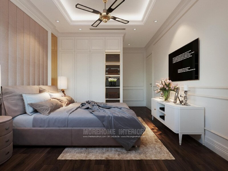 Mẫu tủ kệ ti vi phòng ngủ đẹp Bố trí nội thất chung cư