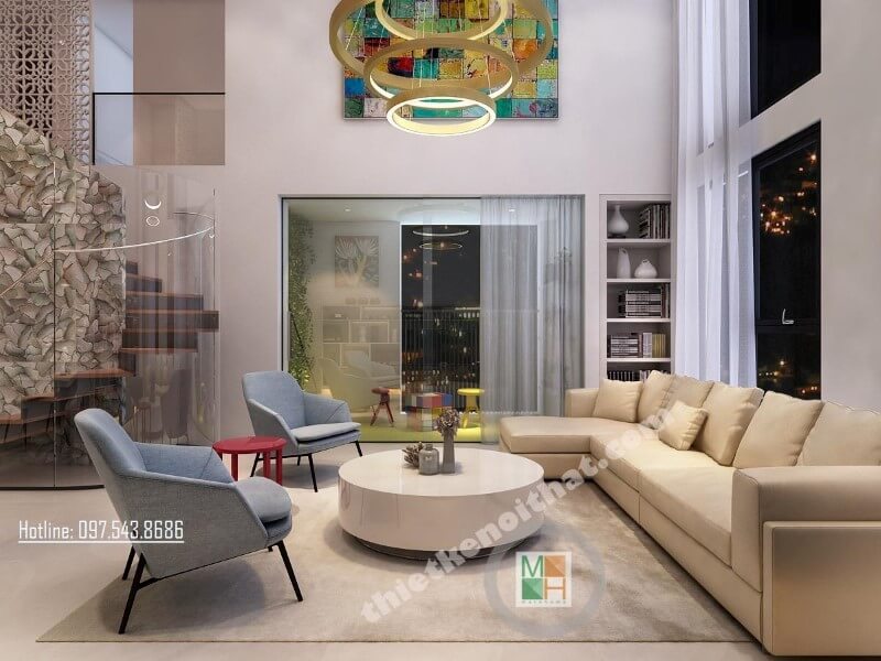 Trang trí nội thất phòng khách chung cư với sofa hiện đại Bố trí nội thất chung cư
