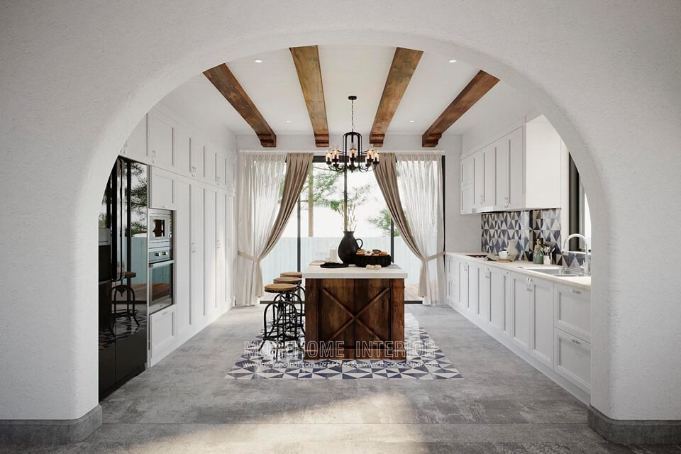 Morehome thiết kế phòng bếp đẹp hiện đại cho biệt thự bằng chất liệu gỗ tự nhiên nhập khẩu chất lượng Thiết kế phòng bếp, tủ bếp đẹp