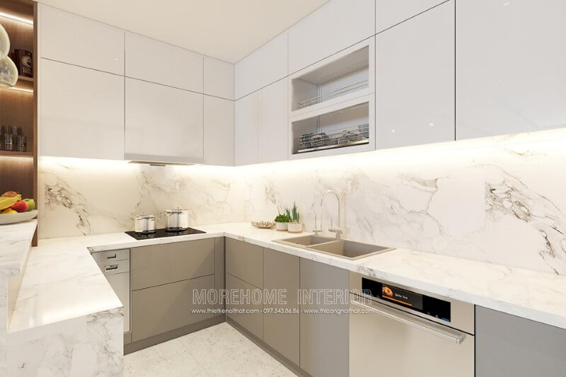 Căn bếp hiện đại với đồ nội thất tiện nghi, đáp ứng hoàn hảo mong muốn của người nội trợ Thiết kế phòng bếp, tủ bếp đẹp