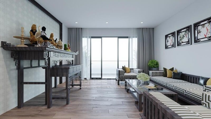 Nội thất sofa gỗ tự nhiên bọc vải hiện đại độc đáo