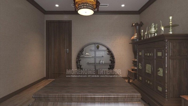 Thiết kế phòng thờ chung cư sang trọng và thành kính
