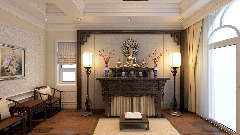 Thiết kế phòng thờ hiện đại tại biệt thự Vinhomes Gardenia Hàm Nghi