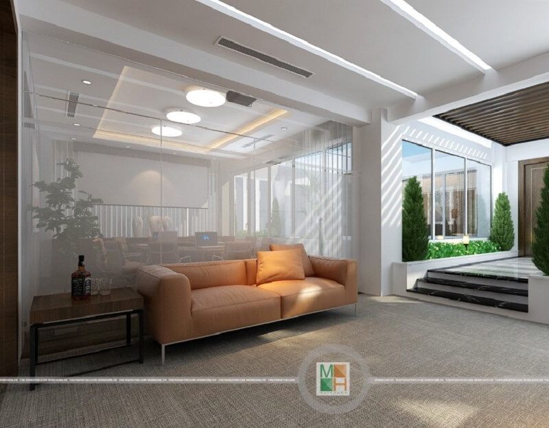 Sofa bọc da cao cấp theo phong cách hiện đại được sử dụng rộng rãi trong trang trí nội thất văn phòng và được yêu thích.