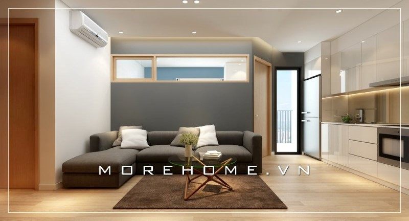 Sofa tối màu đó làm nên sự nổi bật và ấn tượng cho không gian.